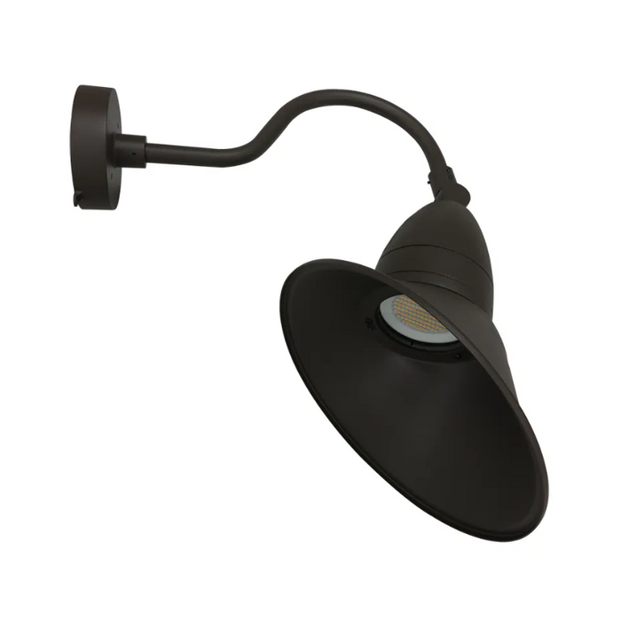 Westgate GNBA 18W/26W/35W LED Angled Gooseneck Barn Light with Photocell, 3CCT Selectable, 120-277V - Bronze