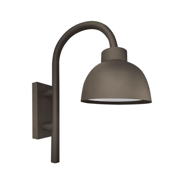 Westgate WLF 24W/32W/40W LED Dome Light with Flat Lens, 3CCT Selectable, 120V, Wall-Mount Bell Arm - Bronze