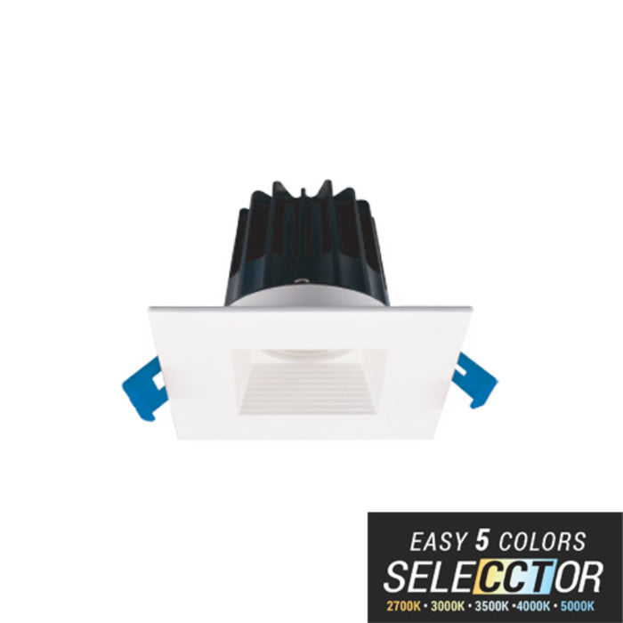 Elite RL276-CCT-1000L 2" Canless LED Downlight Square Baffle, 1000 Lumen, CCT Selectable, 120V