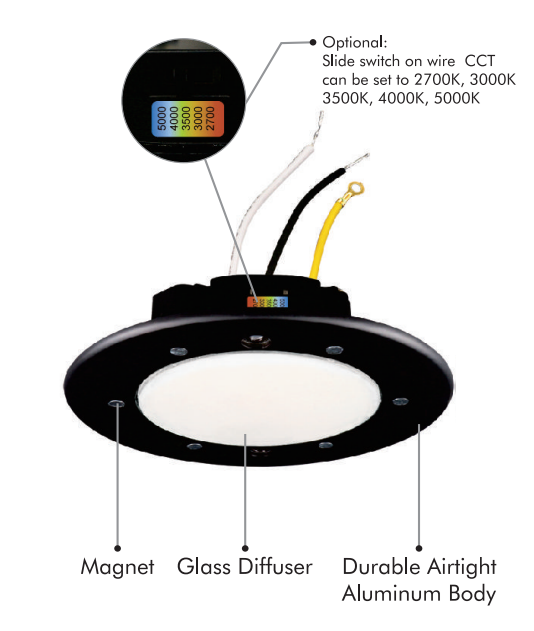Elite RL412 4" 8W 550 Lumens Round Slim LED Changeable Trim, CCT Selectable