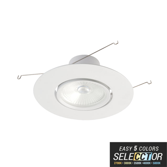 Elite RL665-CCT 6" 16W Adjustable LED Recessed Retrofit, 5CCT Selectable, 1100 Lumens, 120V
