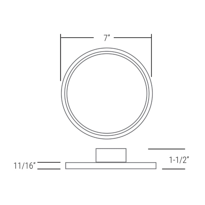 Elite RL791-ML-CCT 7" Round LED Slim Surface Mount, Selectable CCT & Lumen, 120V-277V
