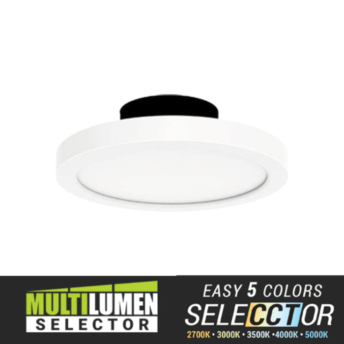 Elite RL791-ML-CCT 7" Round LED Slim Surface Mount, Selectable CCT & Lumen, 120V-277V