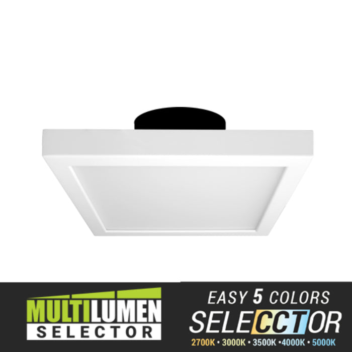 Elite RL795-ML-CCT 7" Square LED Slim Surface Mount, Selectable CCT & Lumen, MVOLT