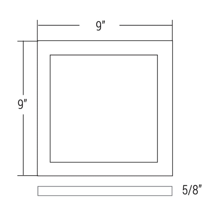 Elite RL995-CCT 9" Square LED Slim Surface Mount, 1200 Lumens, CCT Selectable, 120V