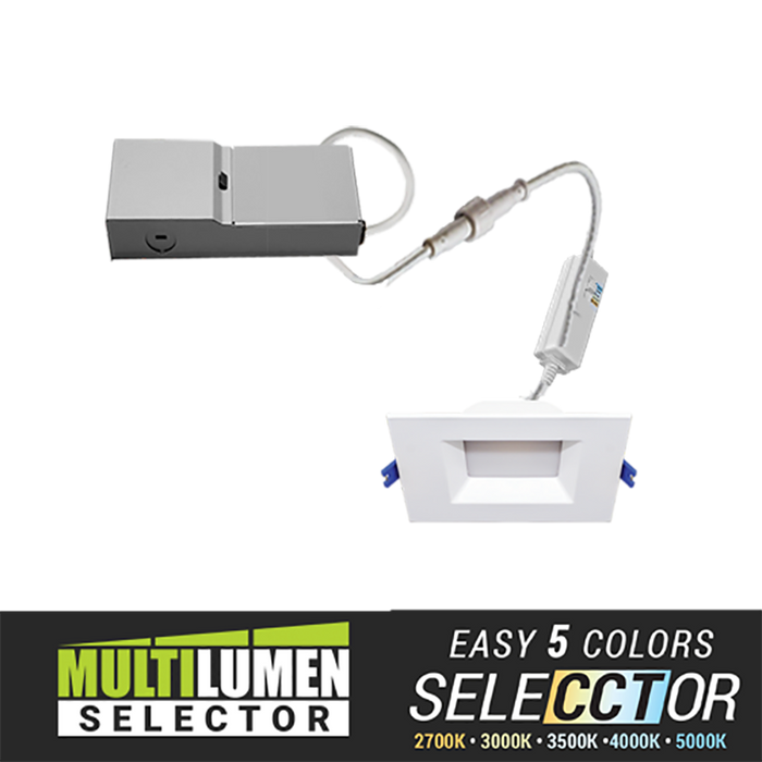 Elite RPL485 4" Square Smooth Reflector LED Downlight, Lumens & CCT Selectable