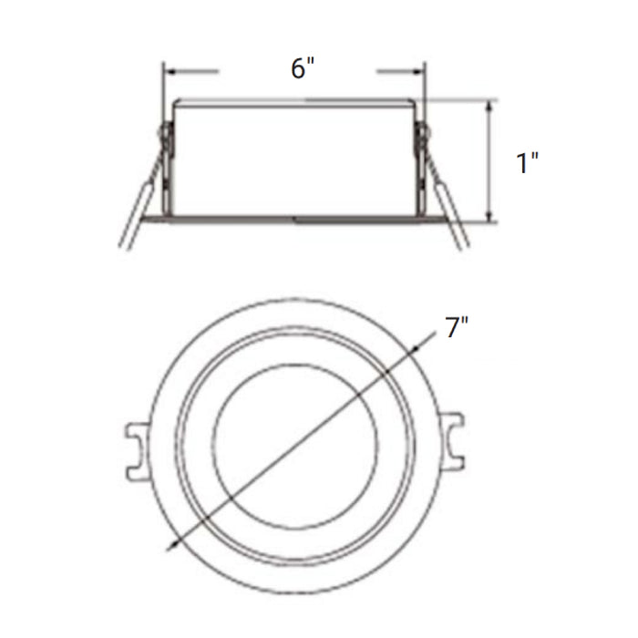 Elite RPL664-ML-CCT 6" Round Adjustable LED Downlight, Selectable CCT & Lumen