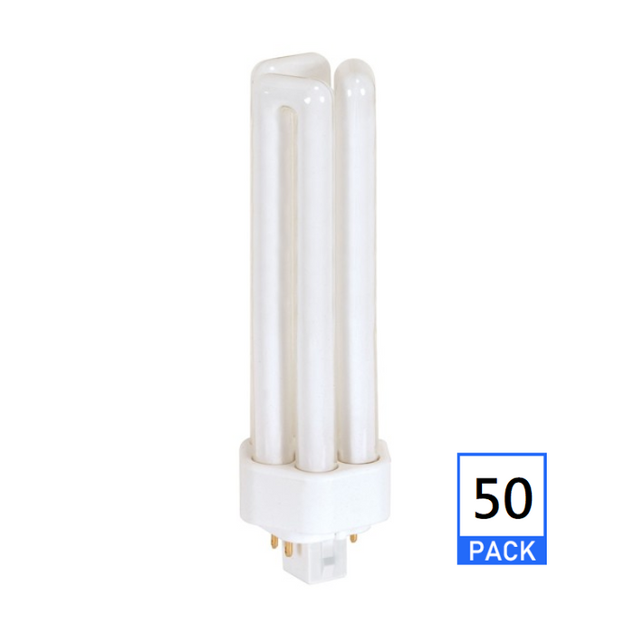 Satco S8356 42W T4 Triple Tube 4-Pin CFL Bulb, 4100K
