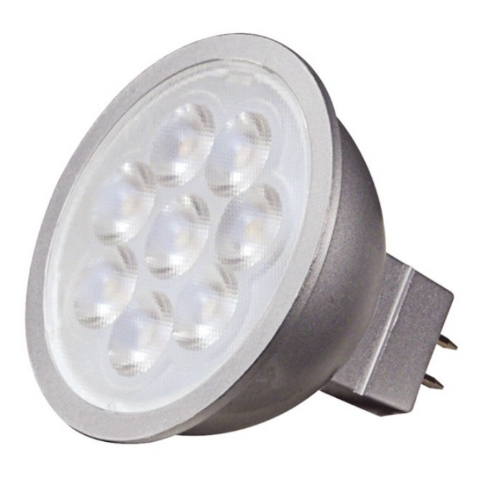 Satco S9493 6.5W MR16 LED Bulb - 25° Beam Spread, GU5.3 base, 4000K