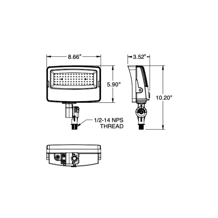 EXO SGF1 Sling 20W LED Flood Light, 2,693 Lumens, 4000K CCT, Dark Bronze, 120V, Knuckle Mount