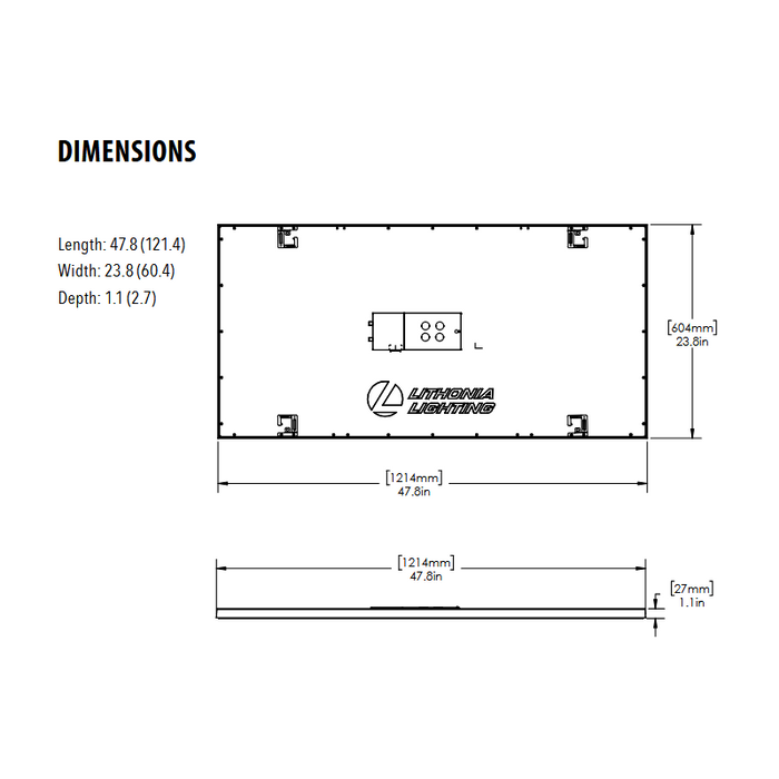 Lithonia Contractor Select CPANL 2x4 36W LED Surface Mount Flat Panel with Bracket, 3CCT Selectable, 120V, 4000 Lumens