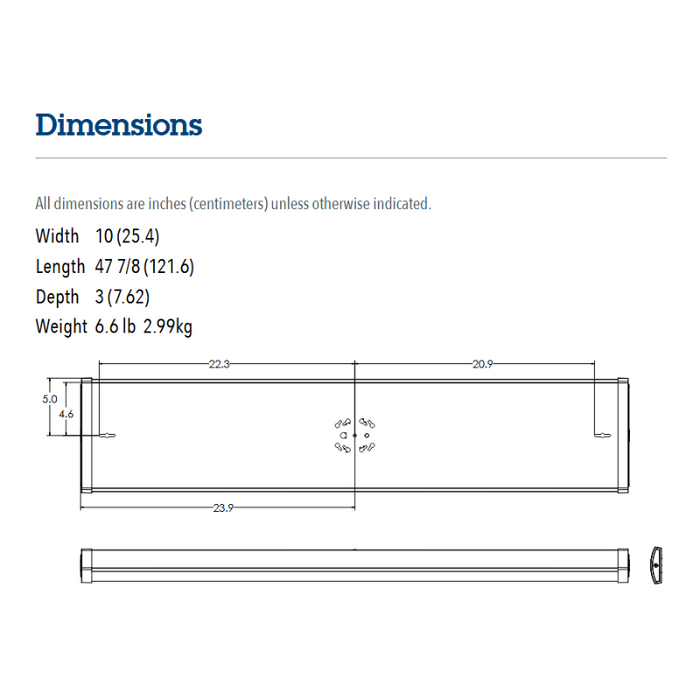 Lithonia Contractor Select FML4W 4-ft 65W Low Profile Wide Housing LED Wraparound, 3CCT & Lumen Selectable, 120V
