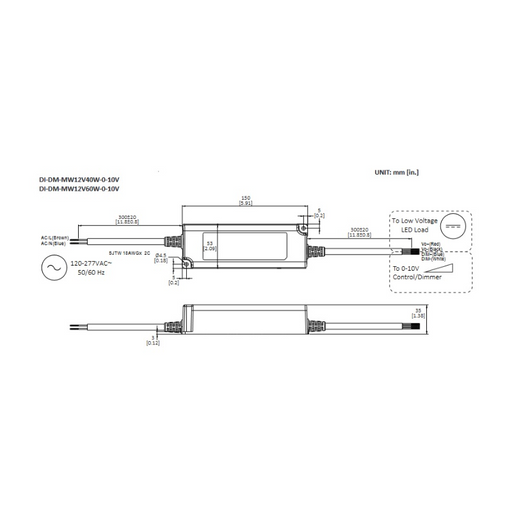 Diode LED 12V 60W Commercial Grade 0-10V Dimmable Driver