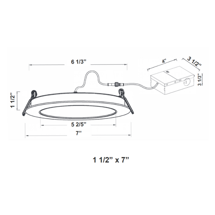 Westgate RSL6-MCT5 6" LED Fire Rated Slim Wafer Recessed Light, CCT Selectable