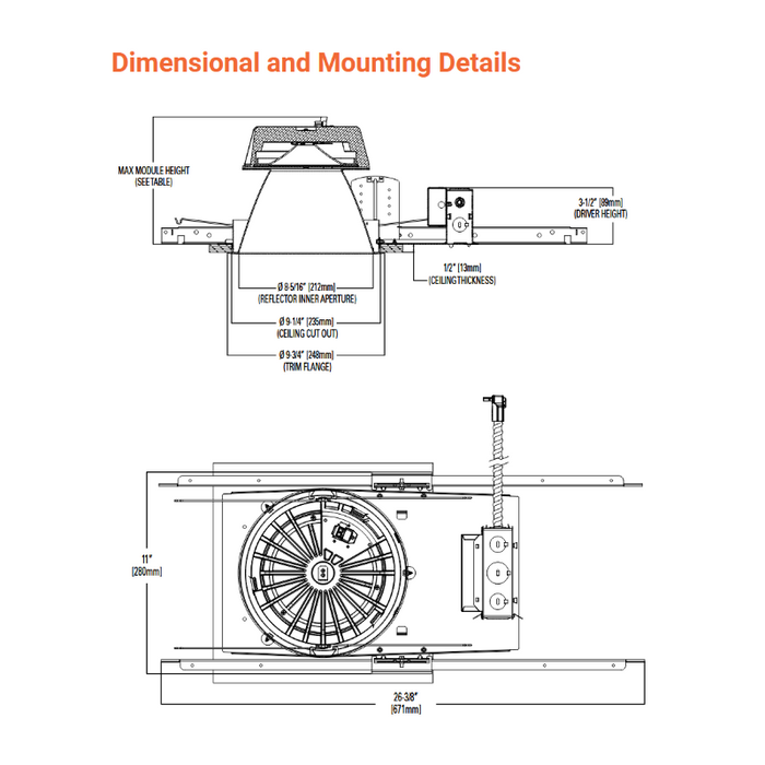 Halo Commercial 81 8" Conical Reflector for Integral Emergency Housing