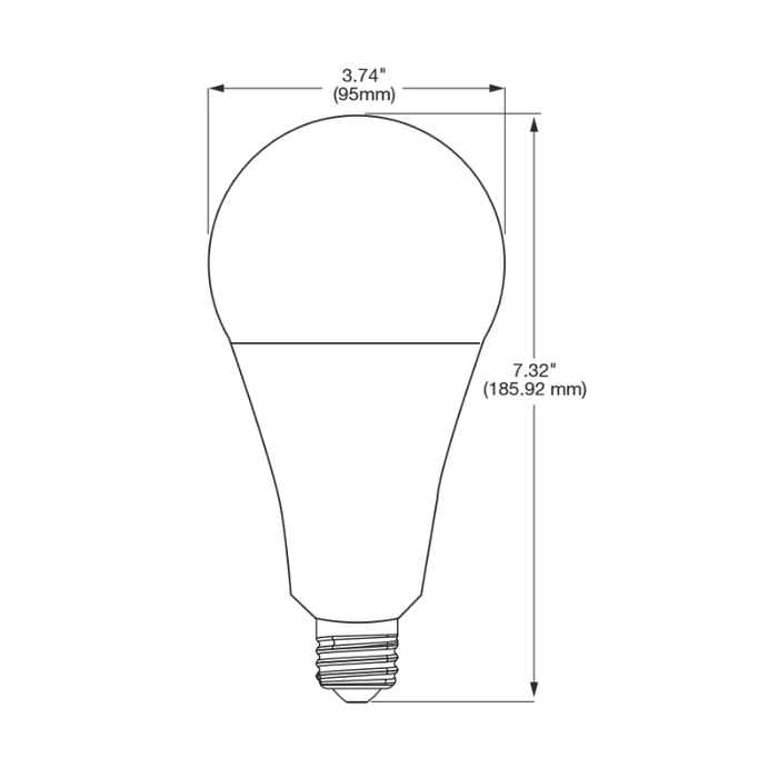 Satco S11480 36W PS30 LED Bulb, E26 Medium Base, 2700K, 12-Pack