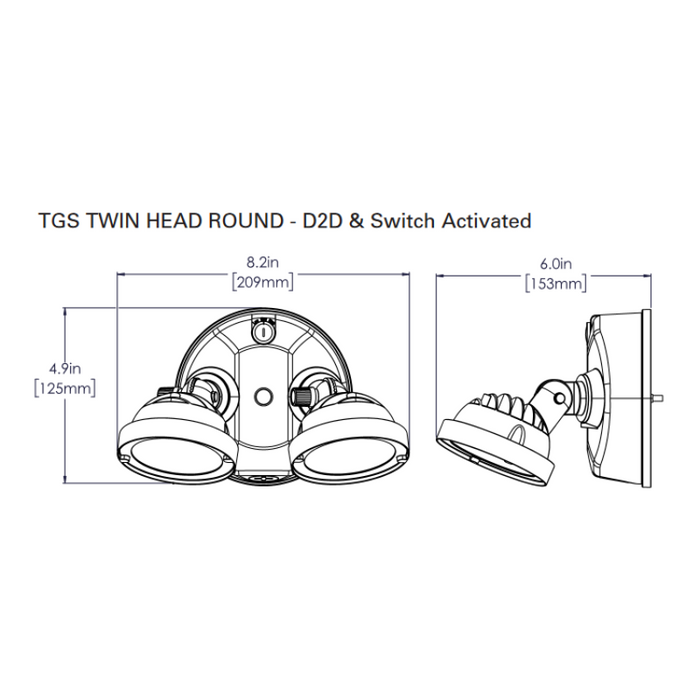Halo TGS 21W 2-Head Round LED Security Floodlight, Switch Activated