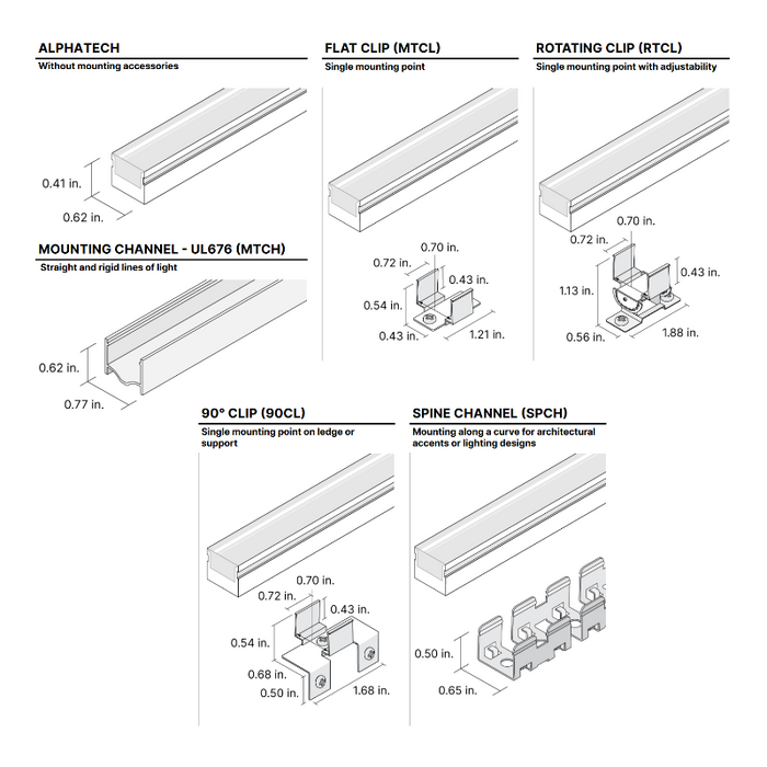 Diode LED AlphaTECH X 130/250/400 Linear LED Lighting  24V 90 CRI Dimmable, Pool and Spa Rated.