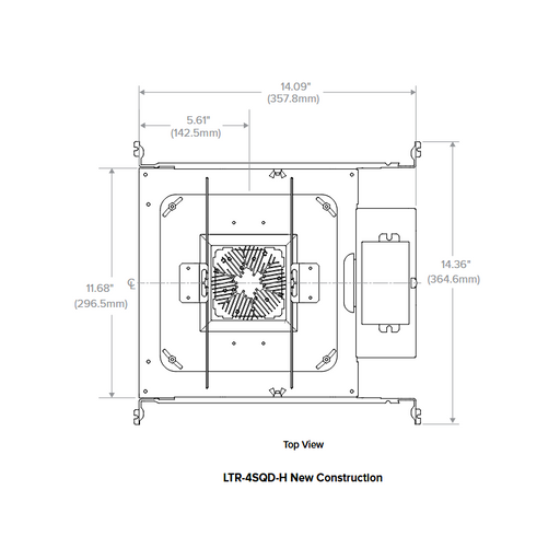 Prescolite LTR-4SQD-H LITEISTRY 4" 18.6W Square LED New Construction Downlight Housing