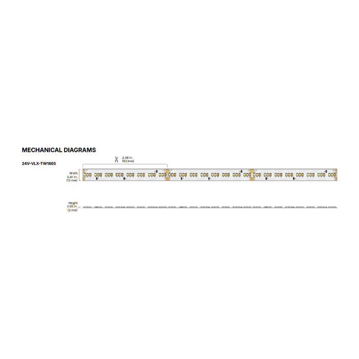 Diode LED Valent X Tunable White 24V 4.6W/ft, 16.4-ft LED Tape Light