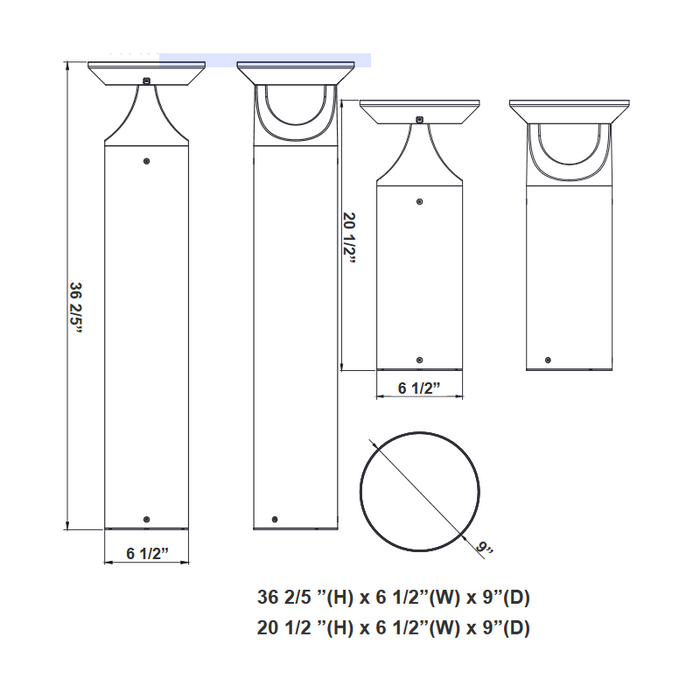 Westgate BOL-G4 3W LED Solar Bollard Head