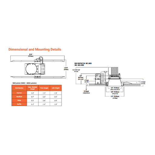 Halo Commercial HC4CP 4" Round New Construction/Remodel Housing Frame, 2000 Lumens, 120-277V, Chicago Plenum