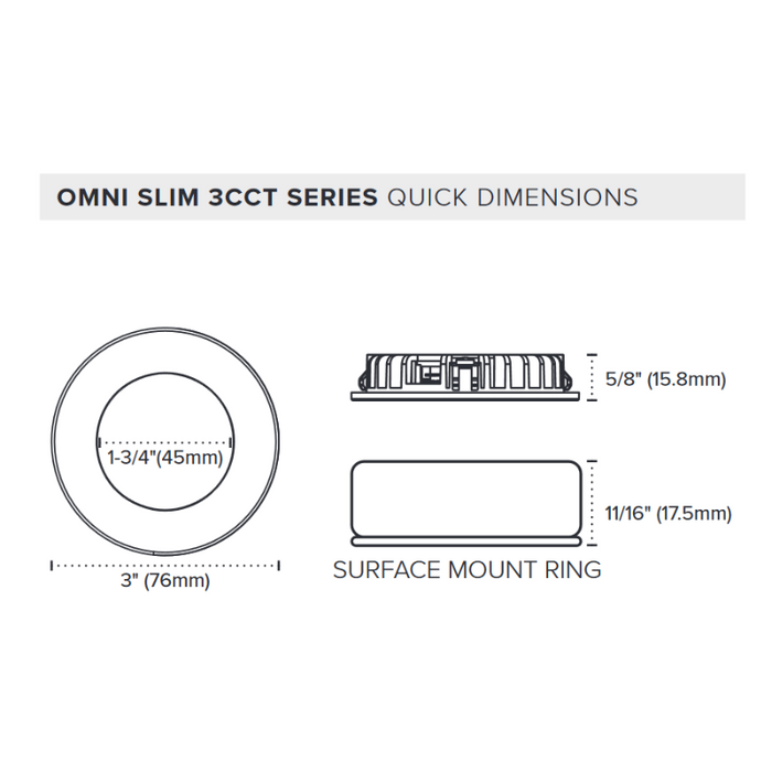 American Lighting OMNISL 3" 24V DC Puck Light, CCT Selectable