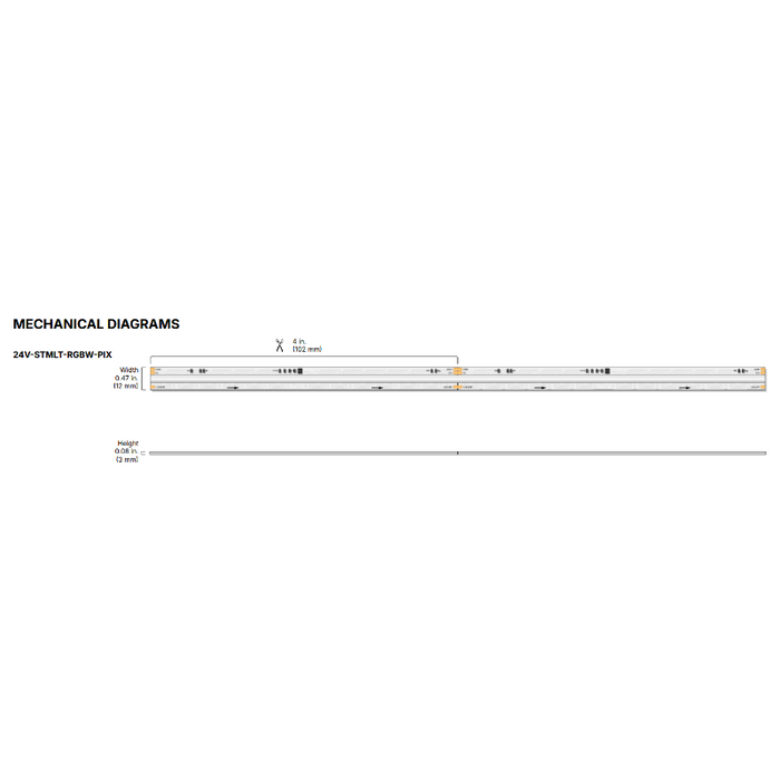 Diode LED Streamlite Pixel RGBW 24V 5.2W/ft, 16.4-ft LED Tape Light