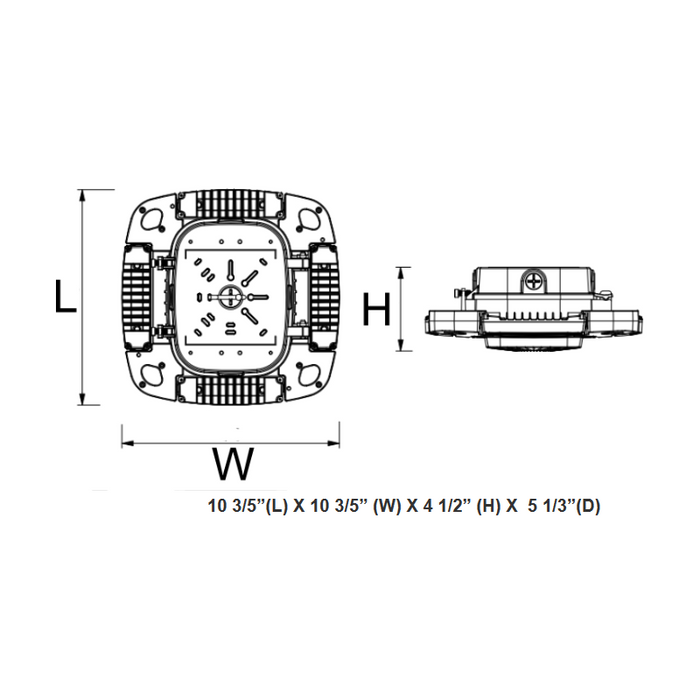 Westgate CDX 35W/45W/55W LED Canopy Light