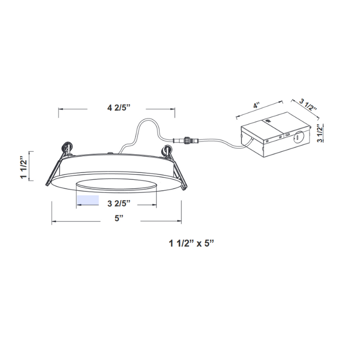 Westgate RSL4-MCT5-FR 4" LED Fire Rated Slim Wafer Recessed Light, CCT Selectable