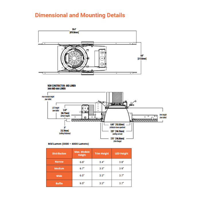 Halo Commercial HC6 6" Round New Construction/Remodel Housing Frame, 500 Lumens, 120-277V