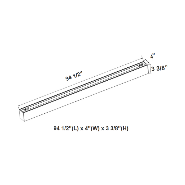 Westgate SCX4 8-ft 80W 4" Width, LED Linear Light, CCT Selectable