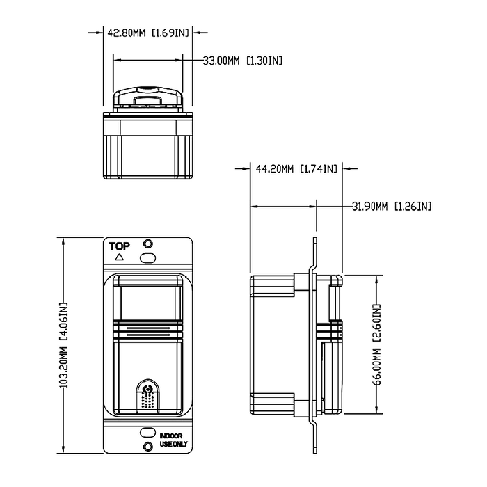 Westgate YM183 Vacancy PIR Sensor 180°, 30ft, 120/277V, 800/1200W, Single Pole