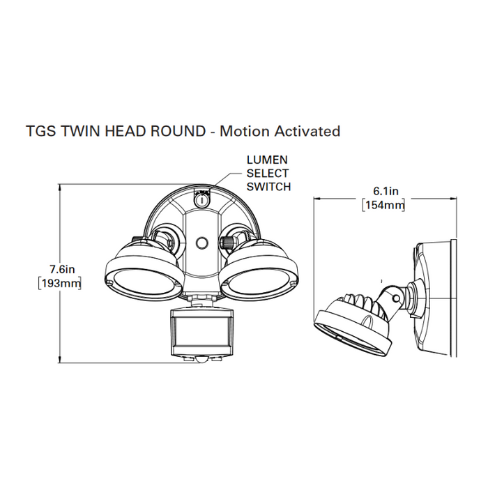 Halo TGS 21W 2-Head Square LED Security Floodlight