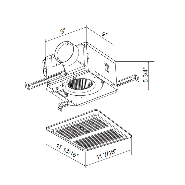 Airzone SNP100 100 CFM Quiet AC Motor Ventilation Fan