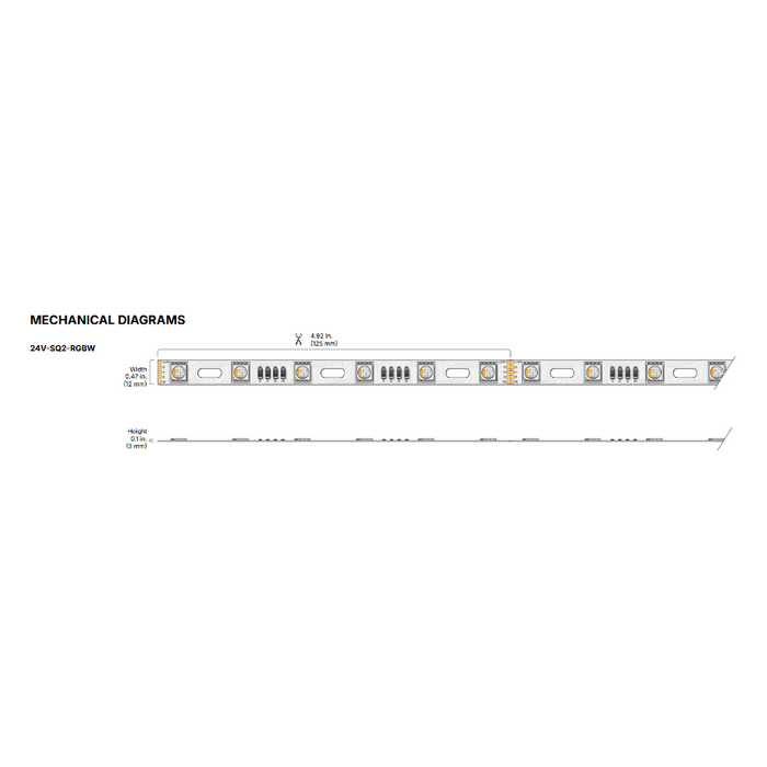 Diode LED Squiggly RGBW 24V 3.84W/ft, 16.4-ft LED Tape Light