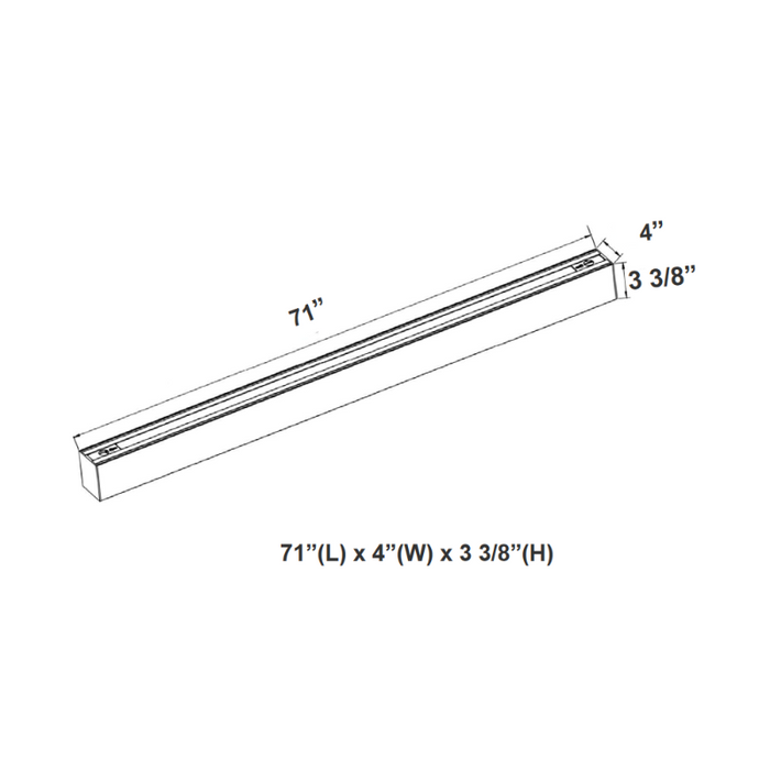 Westgate SCX4 6-ft 60W 4" Width, LED Linear Light, CCT Selectable