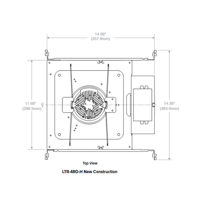 Prescolite LTR-4RD-H LITEISTRY 4" 12W Round LED New Construction Downlight Housing