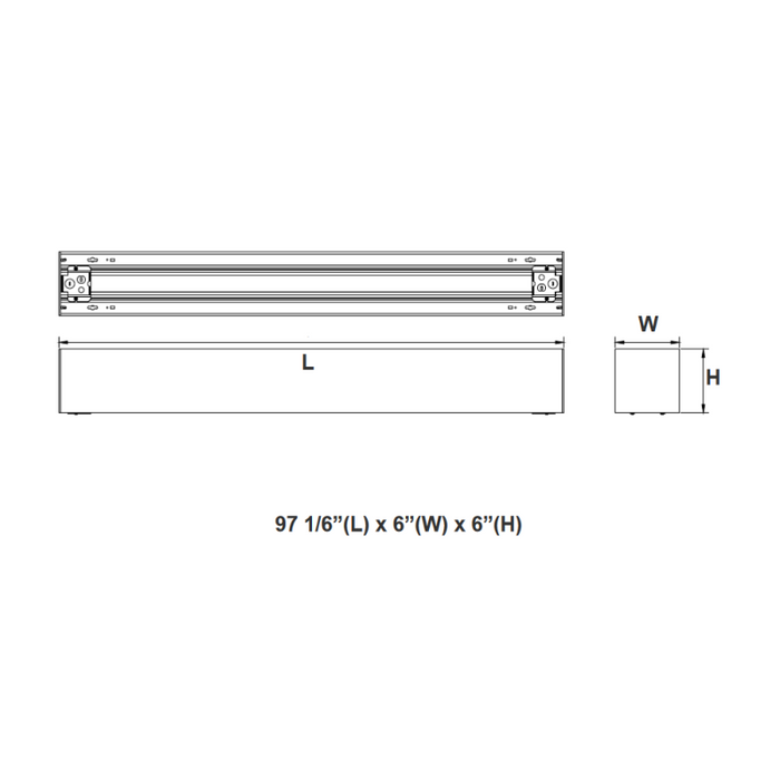 Westgate SCX6 8-ft 80W/100W/120W 6" Width, LED Linear Light, CCT Selectable, 120-277V