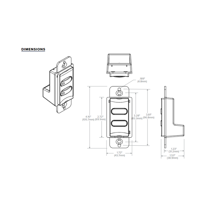 NX Lighting Controls LVSM1NP LVS SERIES Low Voltage Wall Switch