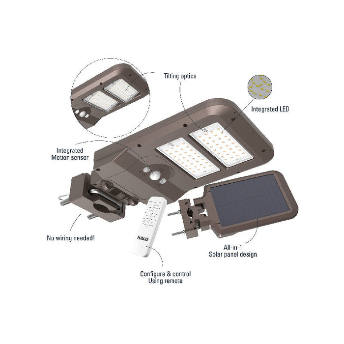 Halo SLST30 LED Solar Area Floodlight, 3000 lm