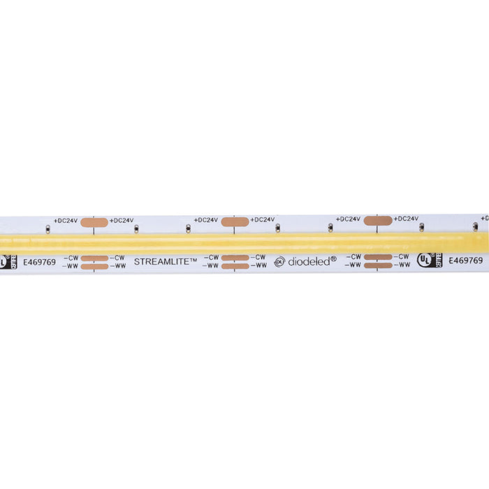 Diode LED Streamlite Tunable White 24V 3W/Ft LED Linear Light CCT adjustable, 90 CRI, 200-260Lm/ft, 16.4 ft