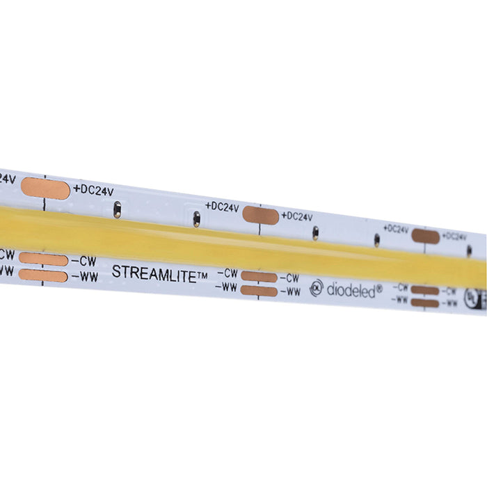 Diode LED Streamlite Tunable White 24V 3W/Ft LED Linear Light CCT adjustable, 90 CRI, 200-260Lm/ft, 16.4 ft
