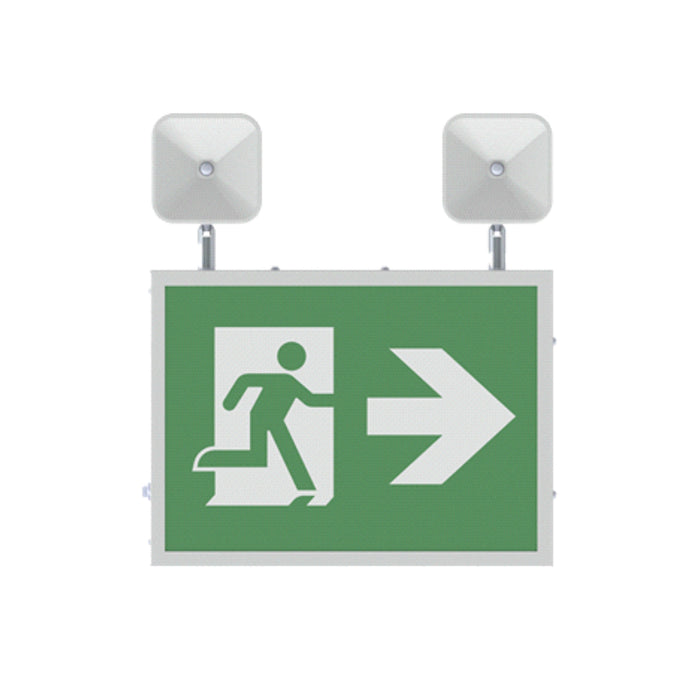 Lithonia TCC Indura LED Steel Running Man Emergency Light/Exit Combo, 750lm, High-Output, 120-347V