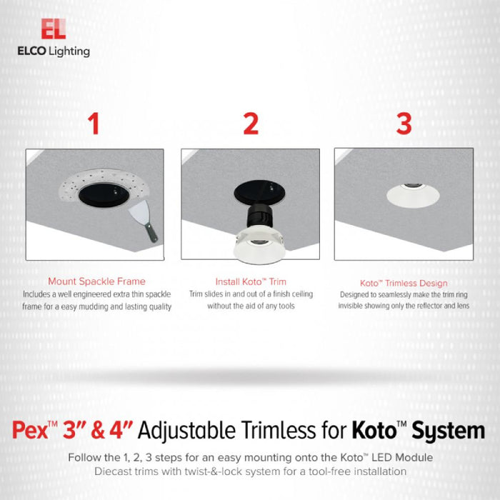Elco ELK430 4" Round Trimless Adjustable Smooth Reflector Trim
