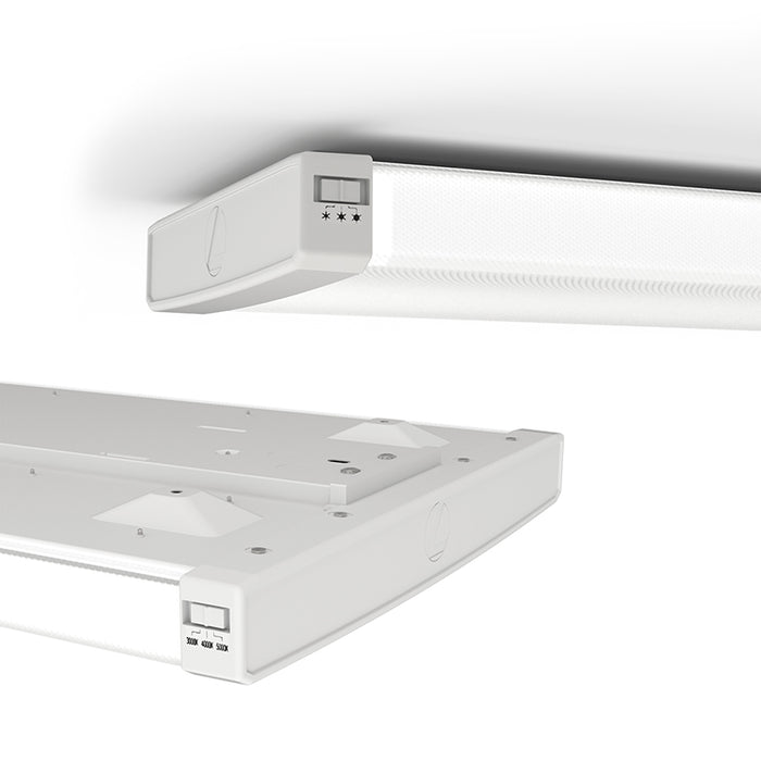 Lithonia Contractor Select TRUM 48 ALO6 CMP TruWrap 4-ft LED Wraparound, Medium Body, Curved Microprismatic Diffuser, 3CCT & Lumen Selectable
