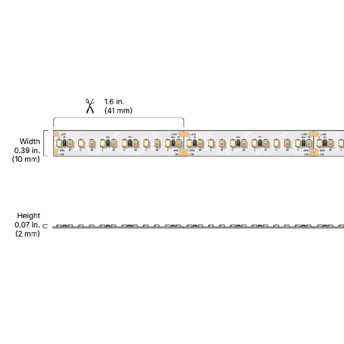 Diode LED Valent Tunable White 24V 5.85W/ft LED Tape Light