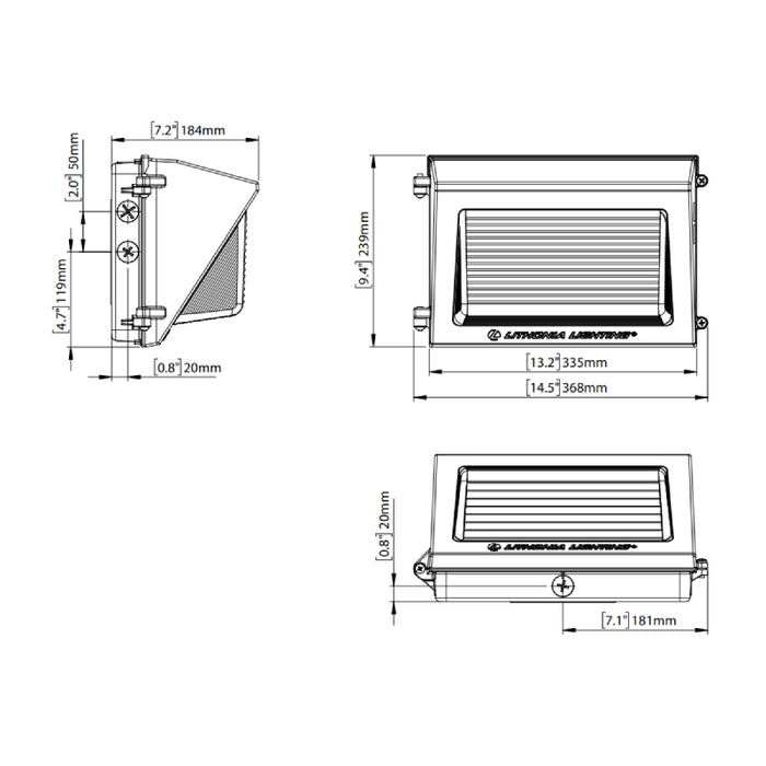 Lithonia Contractor Select TWR1 16W/36W/59W LED Wall Pack, Selectable CCT & Lumens, Up to 8500 Lumens, 120-347V