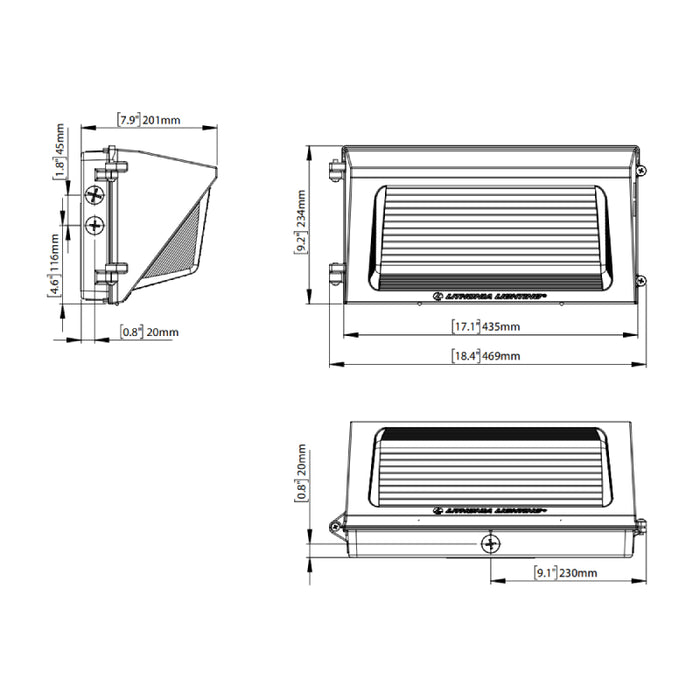 Lithonia Contractor Select TWR2 55W/82W/112W LED Wall Pack, Selectable CCT & Lumens, Up to 16000 LM, 120-347V