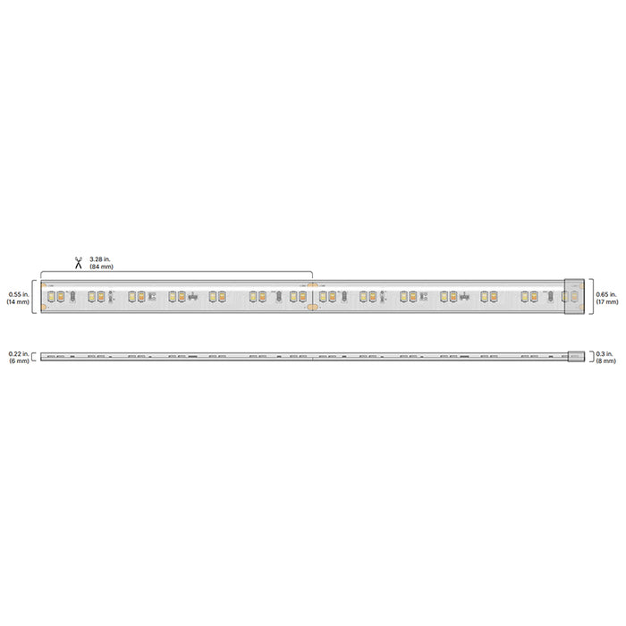 Diode LED Valent Warm Dim Wet Location 24V 4.4W/Ft LED Tape Light, 16.4 ft. Spool
